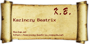 Kazinczy Beatrix névjegykártya