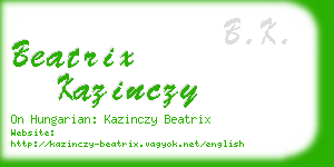 beatrix kazinczy business card